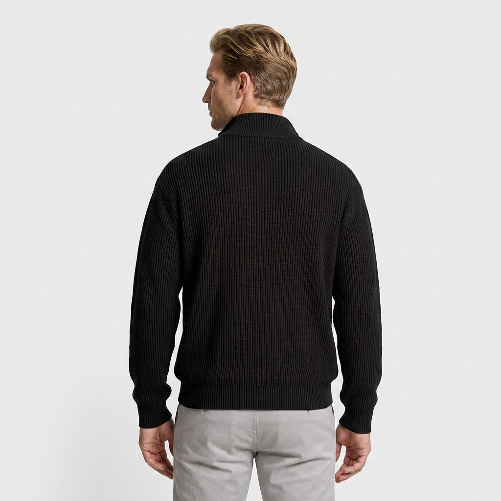 Ribbed Quarter-Zip Sweater for Men