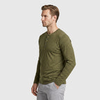 Long Sleeve Henley Slub Jersey for Men
