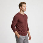 Long Sleeve Henley Slub Jersey for Men