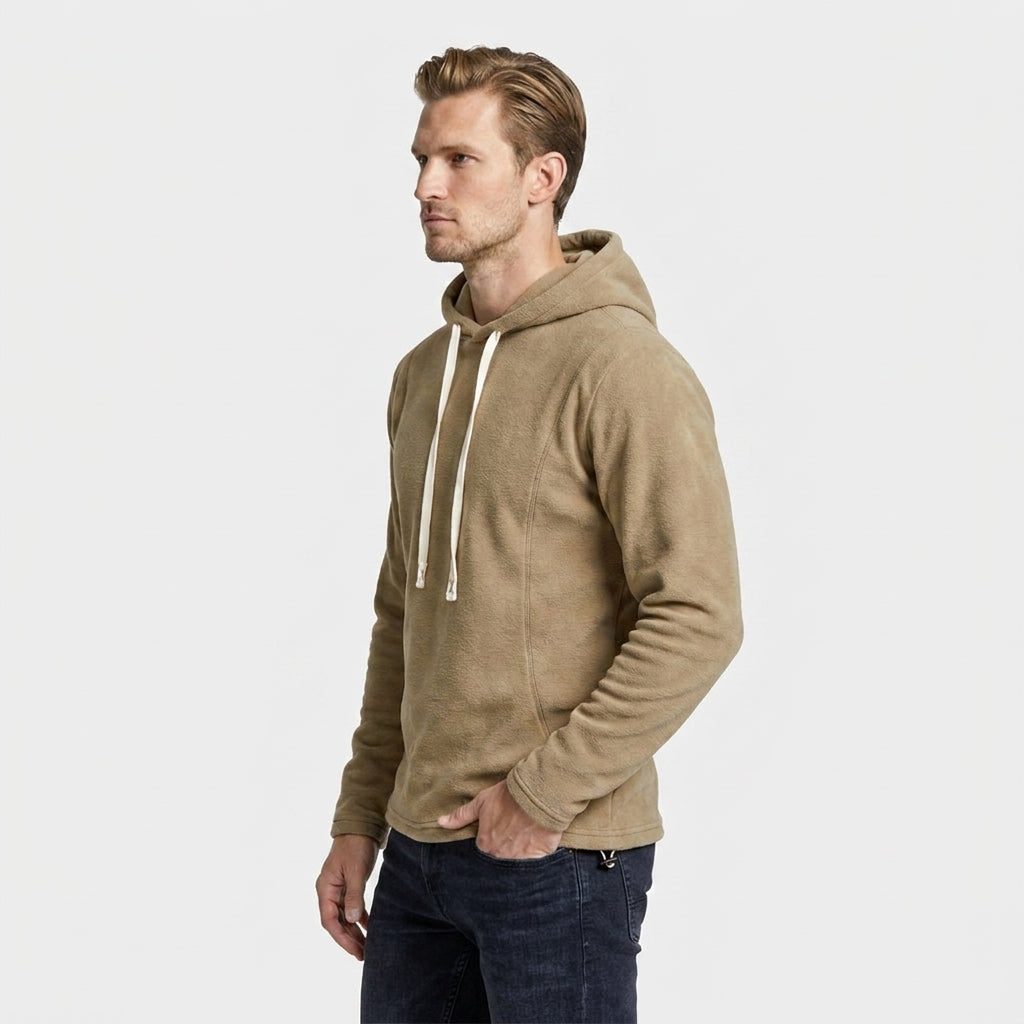 Midweight Fleece Hoodie Drawstring Regular Fit for Men