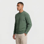 Crew Neck Knit Sweater Ribbed Regular Fit for Men