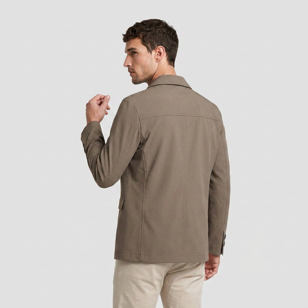 Field Jacket with Zip Chest Pocket for Men