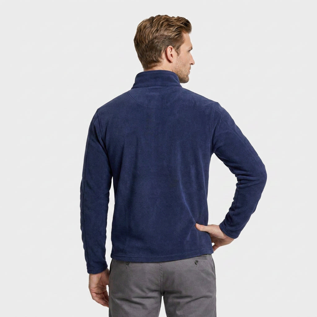 Fleece Half-Zip Sweatshirt High Collar Regular Fit for Men