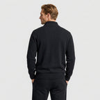 Quarter Zip Knit Sweater Ribbed Cuffs And Hem for Men