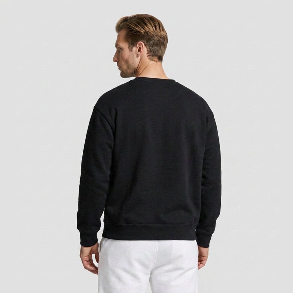 Crew Neck Cotton Blend Sweatshirt Regular Fit for Men