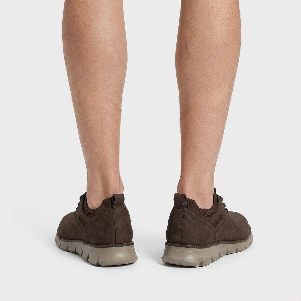 Suede Lace-Up Shoe Knit Upper Flex Sole for Men