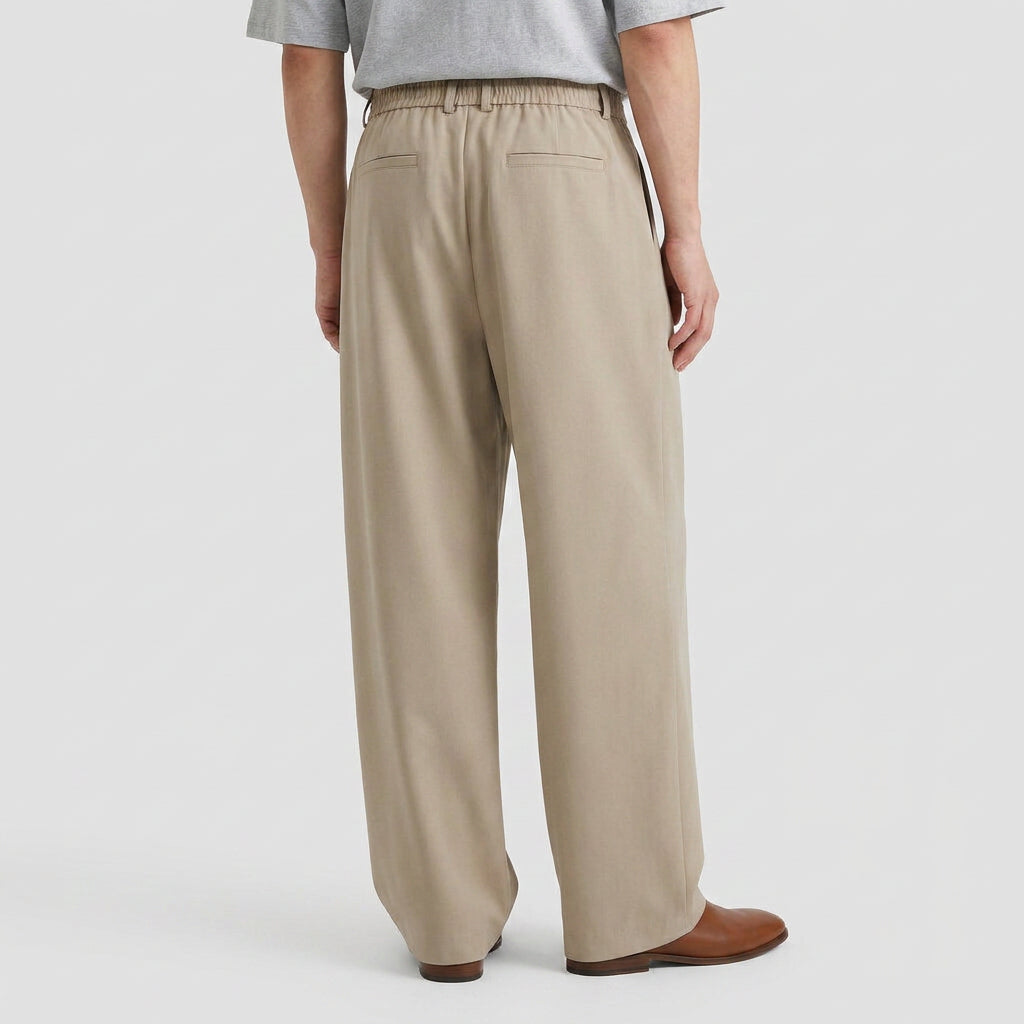 Deep Pleat Wide Leg Trousers for Men