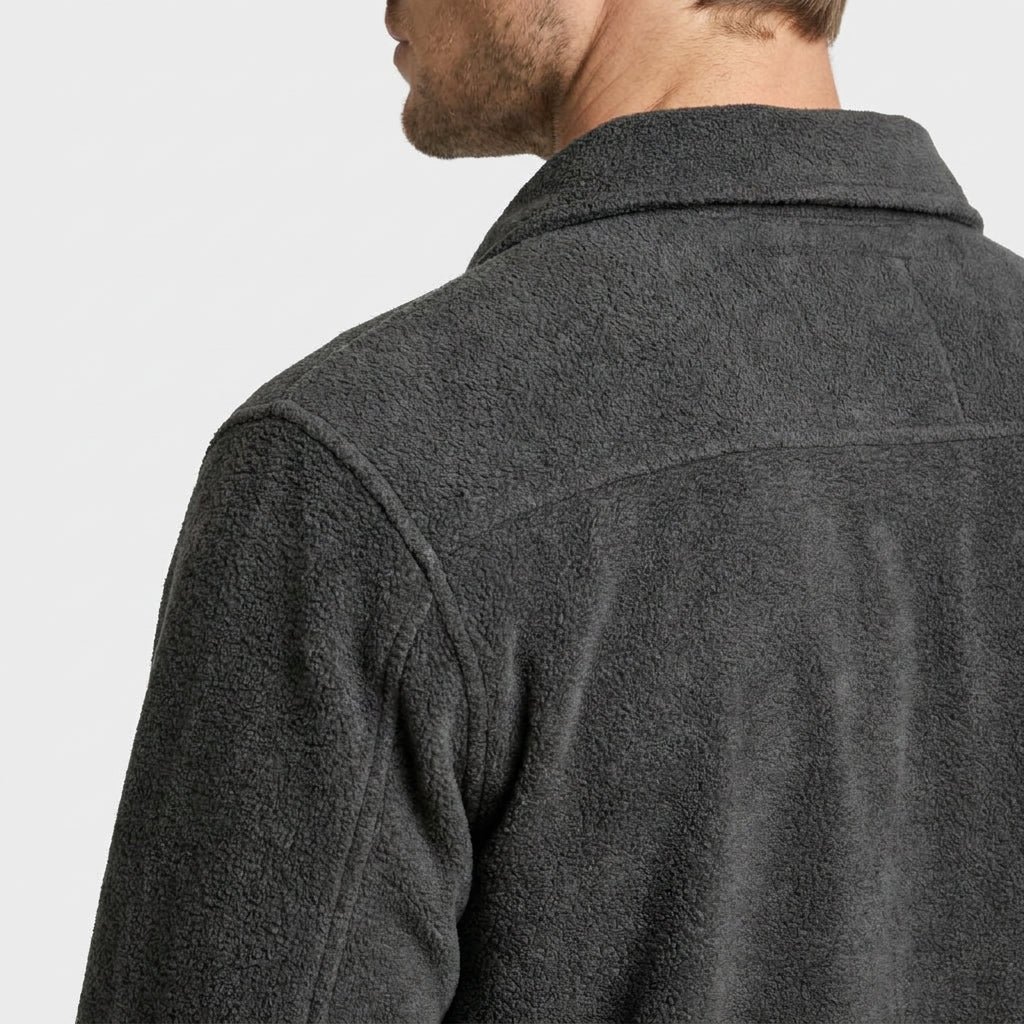 Button-Front Fleece Overshirt for Men