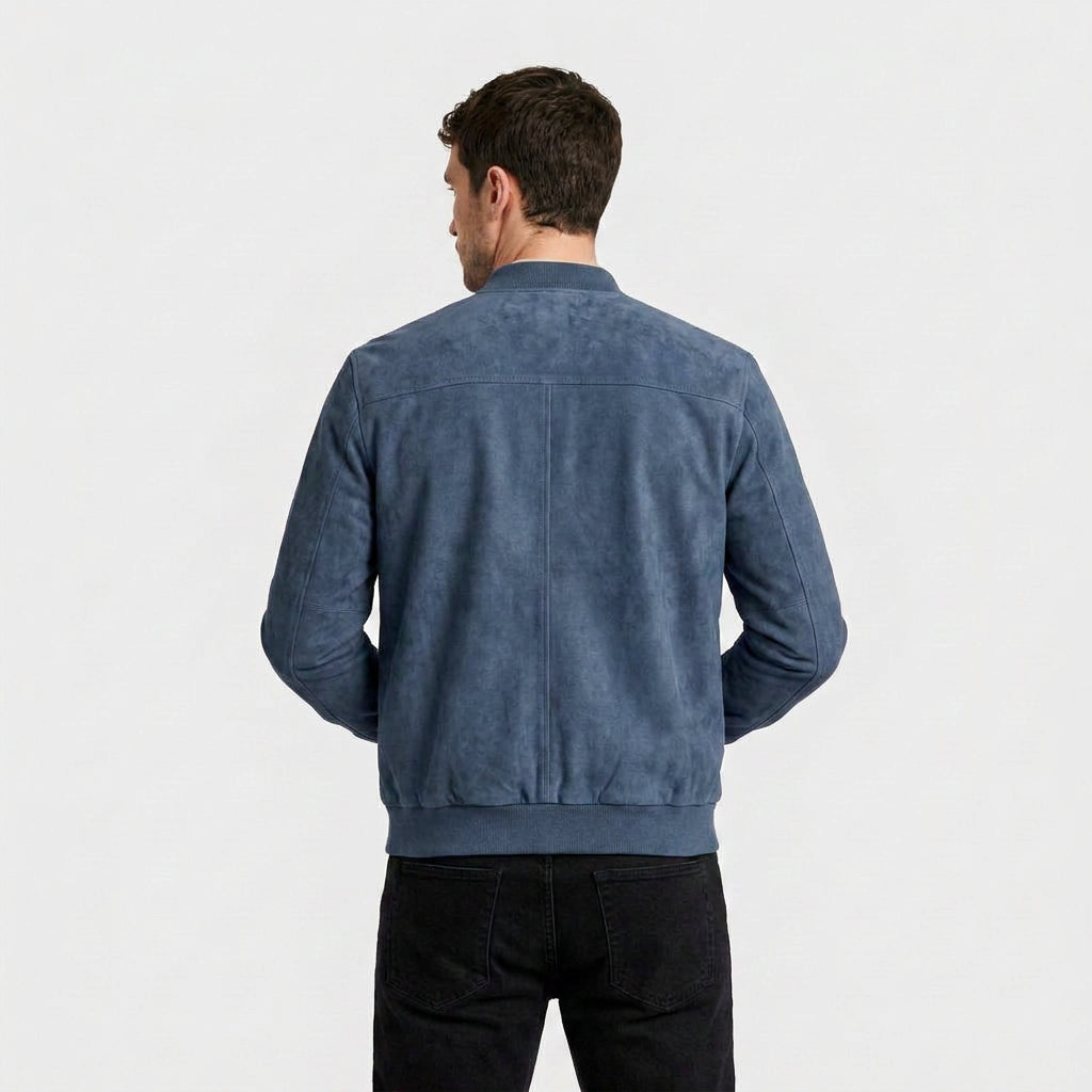 Suede Bomber Jacket for Men
