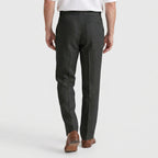 Tapered Leg Pleated Linen Trousers for Men