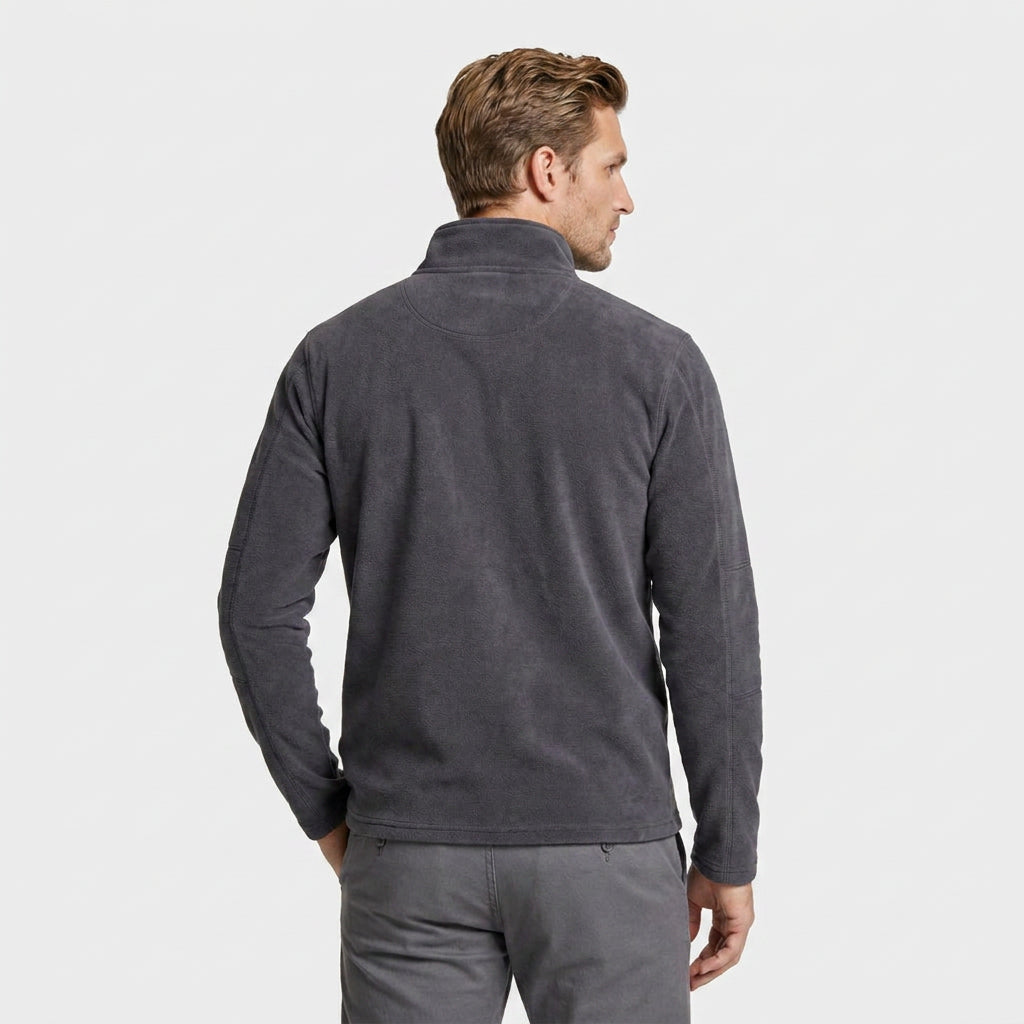 Fleece Half-Zip Sweatshirt High Collar Regular Fit for Men