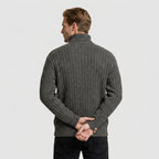 Ribbed Knit Turtleneck Sweater Regular Fit for Men