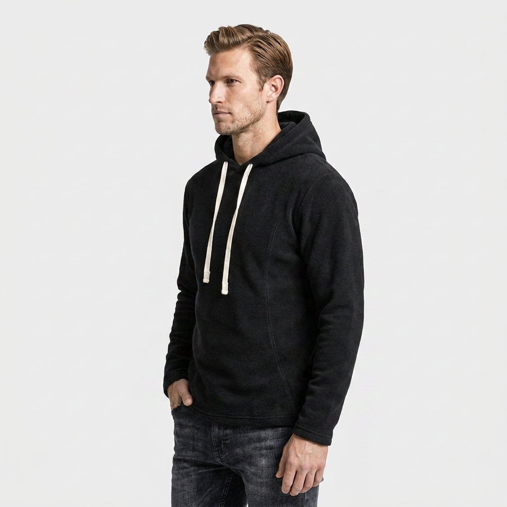 Midweight Fleece Hoodie Drawstring Regular Fit for Men