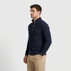 Lightweight Ribbed Quarter-Zip Pullover for Men