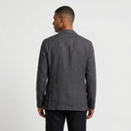 Linen Blazer Notch Lapel Patch Pockets for Men