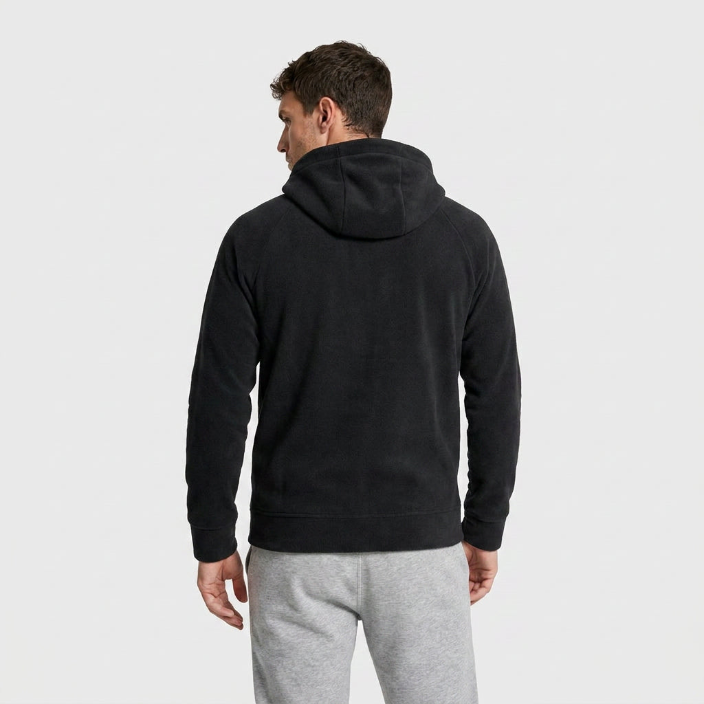 Fleece Full-Zip Hoodie Plush Lined Relaxed Fit for Men