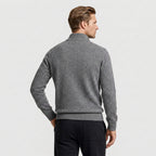 Quarter Zip Knit Sweater Ribbed Cuffs And Hem for Men