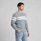 Striped Crewneck Pullover Sweater Slim Fit for Men
