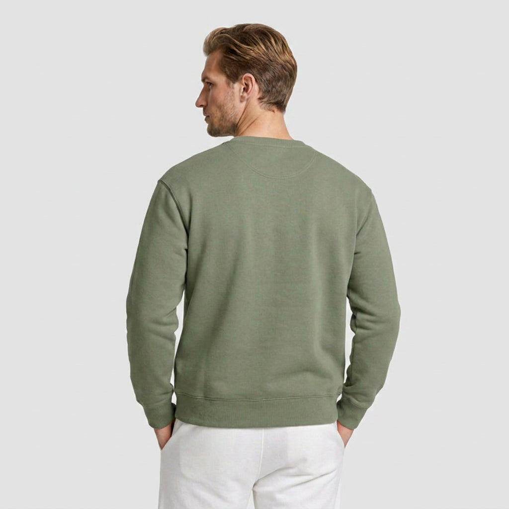 Crew Neck Cotton Blend Sweatshirt Regular Fit for Men