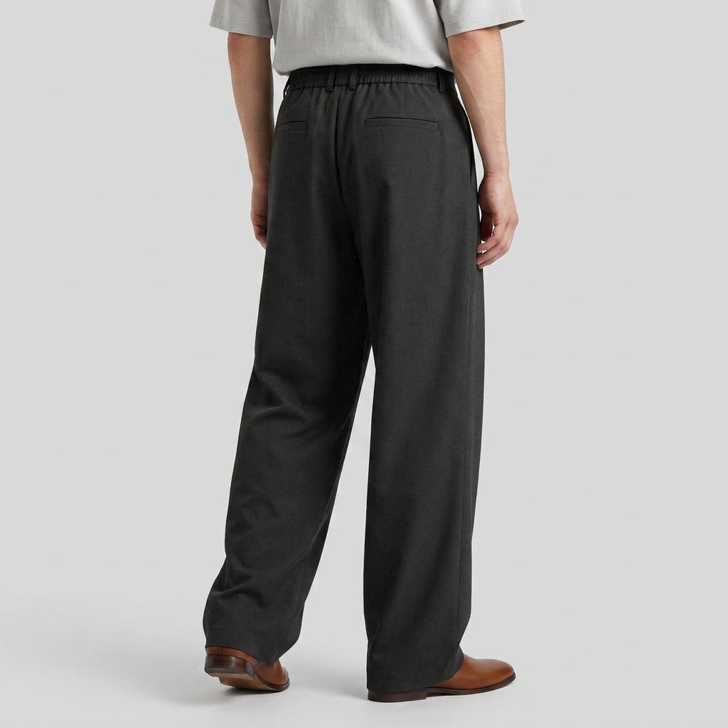 Deep Pleat Wide Leg Trousers for Men