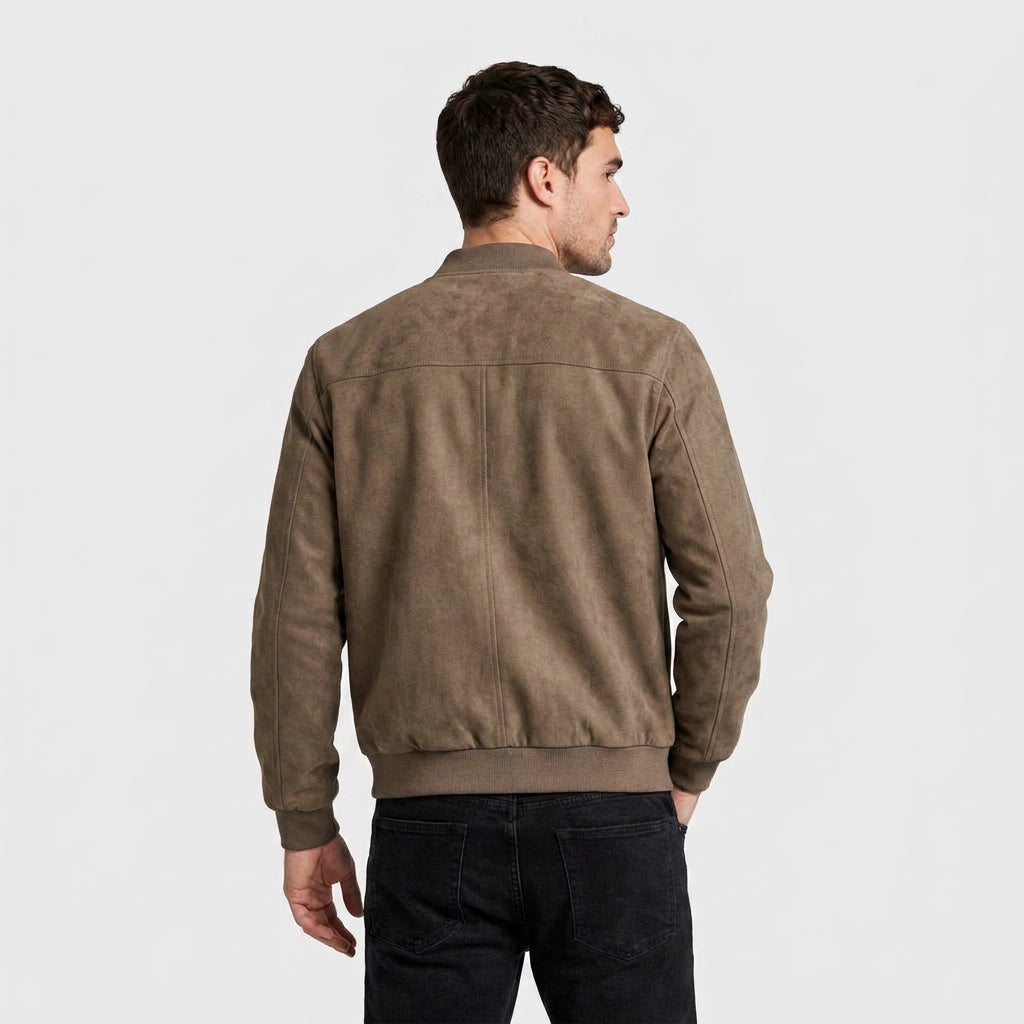 Suede Bomber Jacket for Men