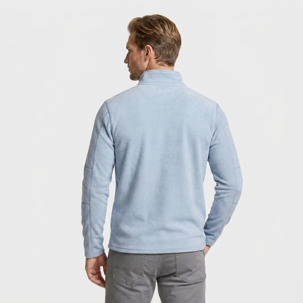 Fleece Half-Zip Sweatshirt High Collar Regular Fit for Men