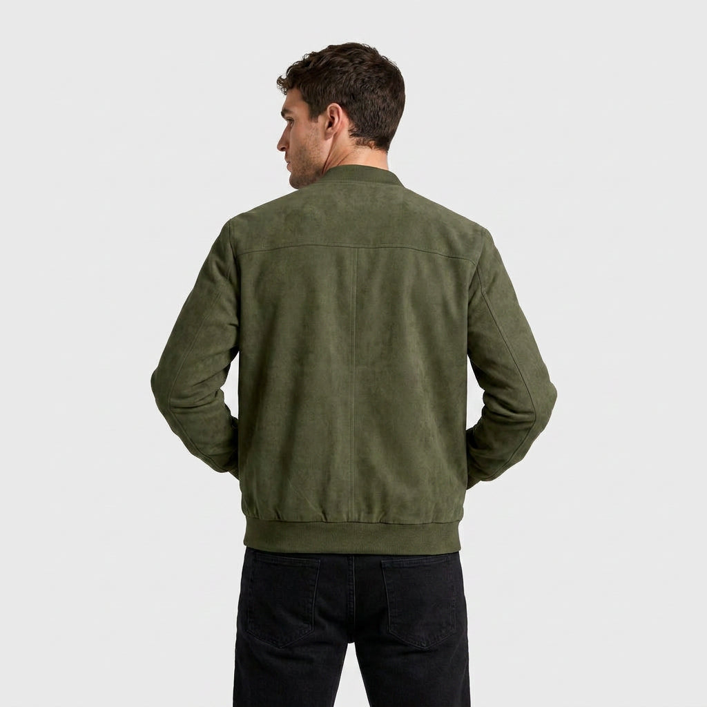 Suede Bomber Jacket for Men
