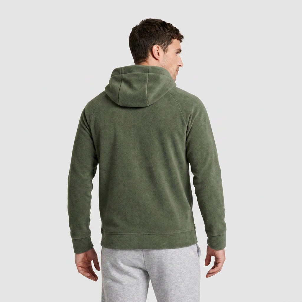 Fleece Full-Zip Hoodie Plush Lined Relaxed Fit for Men