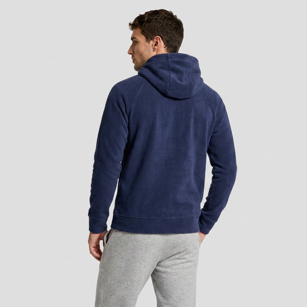 Fleece Full-Zip Hoodie Plush Lined Relaxed Fit for Men