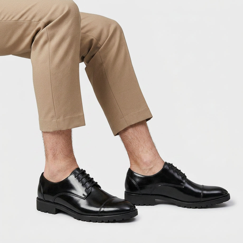 Cap Toe Derby Lace-Up Dress Shoe for Men