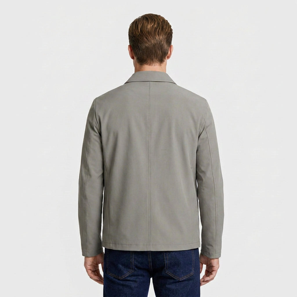 Full-Zip Bomber Jacket Shirt Collar Regular Fit for Men