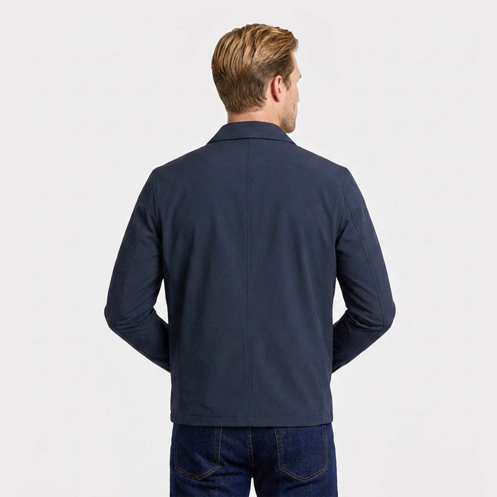 Full-Zip Bomber Jacket Shirt Collar Regular Fit for Men