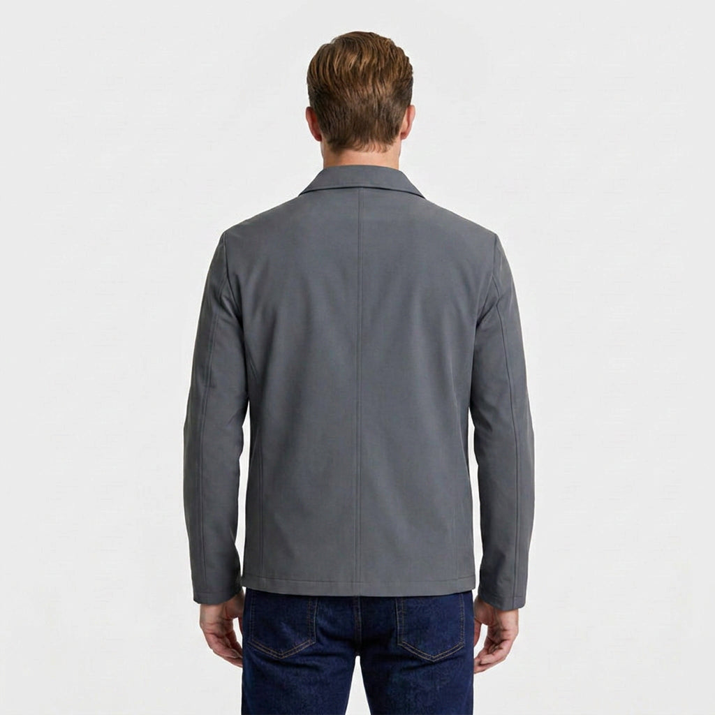 Full-Zip Bomber Jacket Shirt Collar Regular Fit for Men