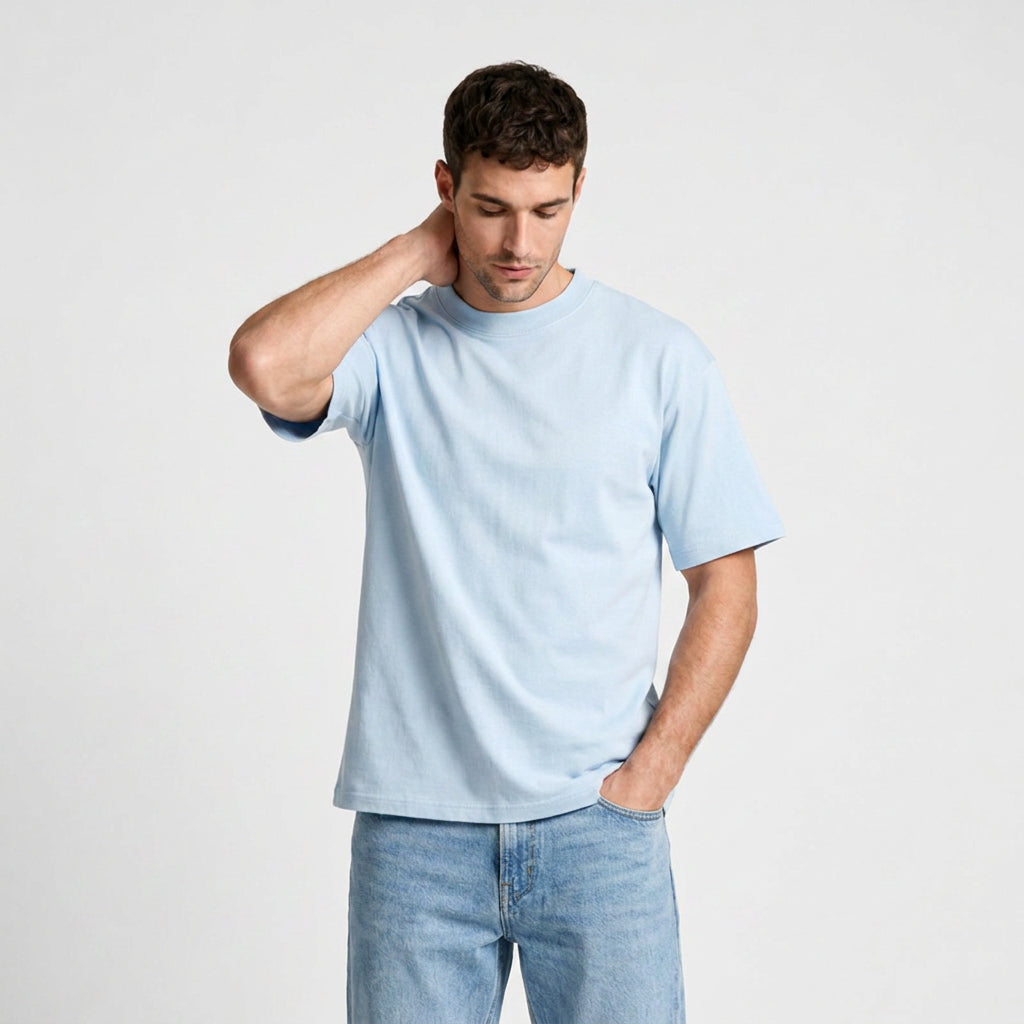 Slim Fit Crew Neck Cotton T-Shirt for Men