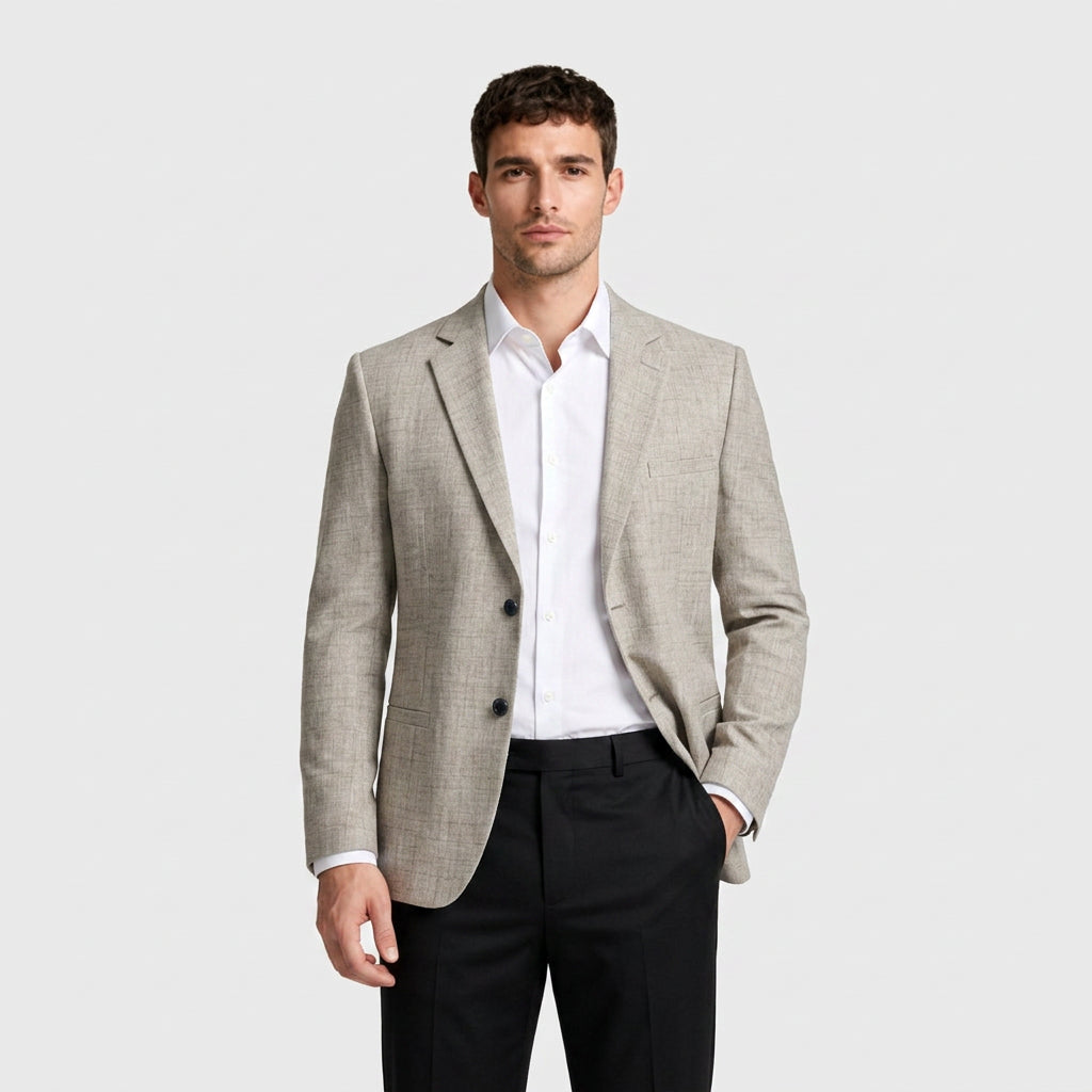 Slim Fit Blazer Notch Lapel Two Button for Men