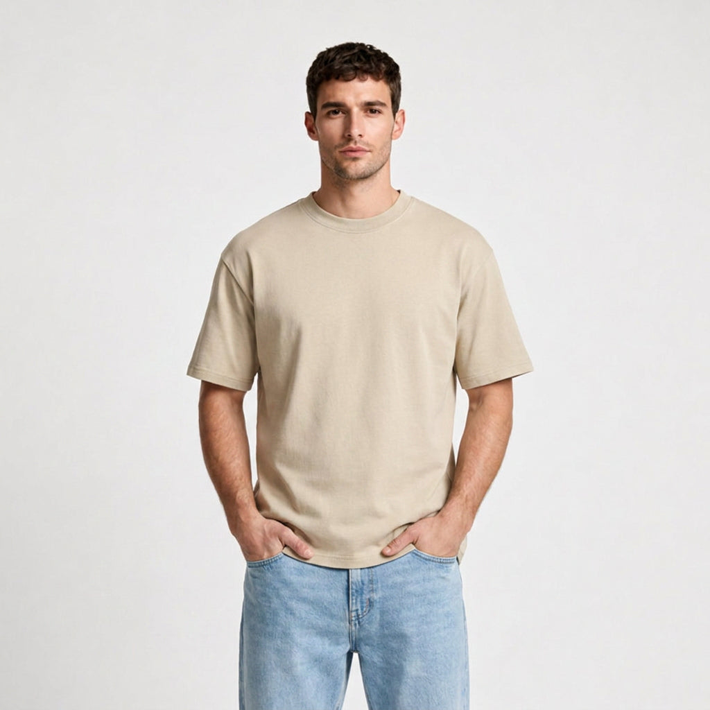 Slim Fit Crew Neck Cotton T-Shirt for Men