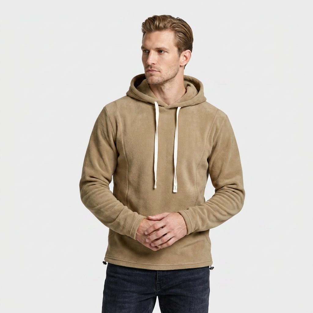 Midweight Fleece Hoodie Drawstring Regular Fit for Men