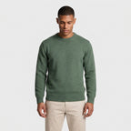 Crew Neck Knit Sweater Ribbed Regular Fit for Men