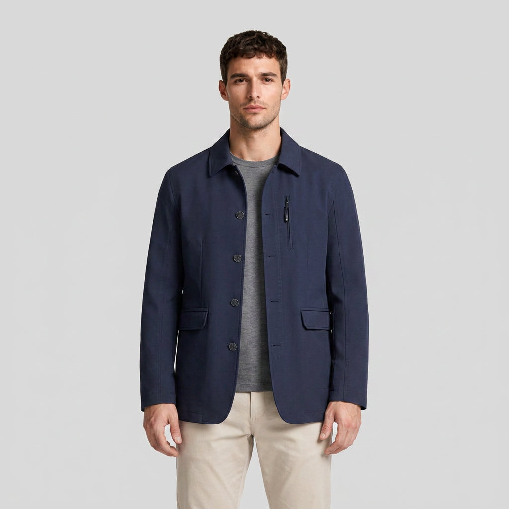 Field Jacket with Zip Chest Pocket for Men