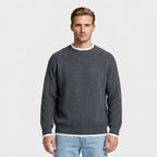 Mock Neck Ribbed Knit Sweater Regular Fit for Men