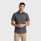 Short Sleeve Button-Up Shirt Slim Fit for Men