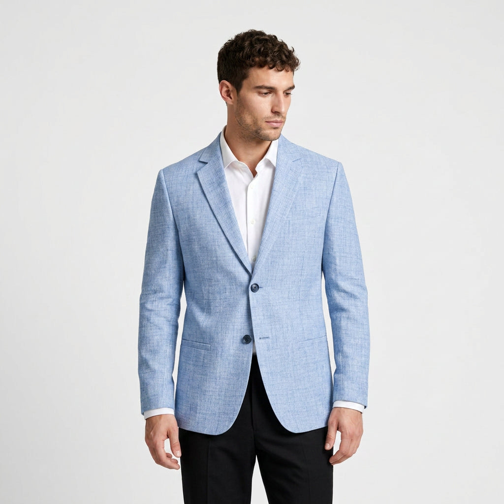Slim Fit Blazer Notch Lapel Two Button for Men
