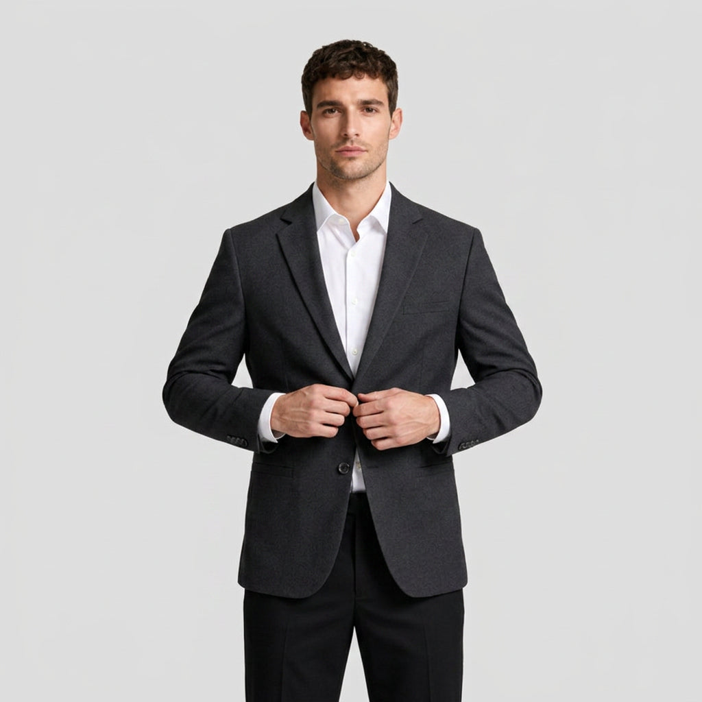 Slim Fit Blazer Notch Lapel Two Button for Men