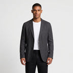Linen Blazer Notch Lapel Patch Pockets for Men