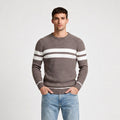 Striped Crewneck Pullover Sweater Slim Fit for Men