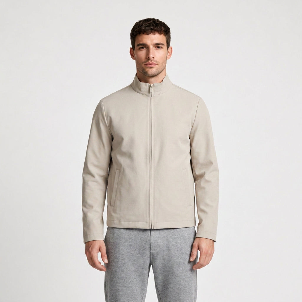 Full Zip Harrington Jacket Stand Collar for Men