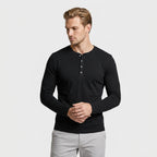 Long Sleeve Henley Slub Jersey for Men