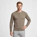 Long Sleeve Henley Slub Jersey for Men