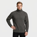 Ribbed Knit Turtleneck Sweater Regular Fit for Men