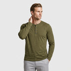 Long Sleeve Henley Slub Jersey for Men